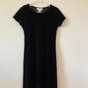Girls Black Dress A-Line T-Length with Decorative Beading Size 7